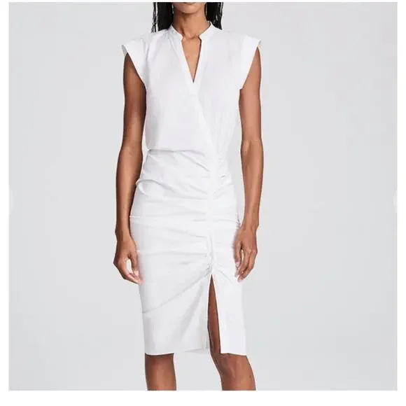 Veronica Beard | Dresses | Veronica Beard Ruched Shirt Dress White Dress New | Poshmark Veronica Beard | Dresses | Veronica Beard Ruched Shirt Dress White Dress New | Poshmark
